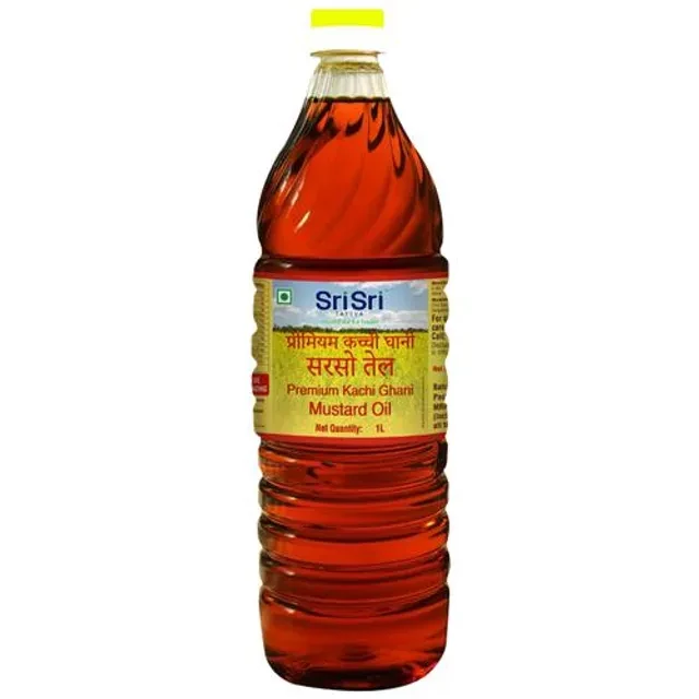 Sri Sri Tattva Premium Kachi Ghani Mustard Oil, 1 L Bottle-1.webp